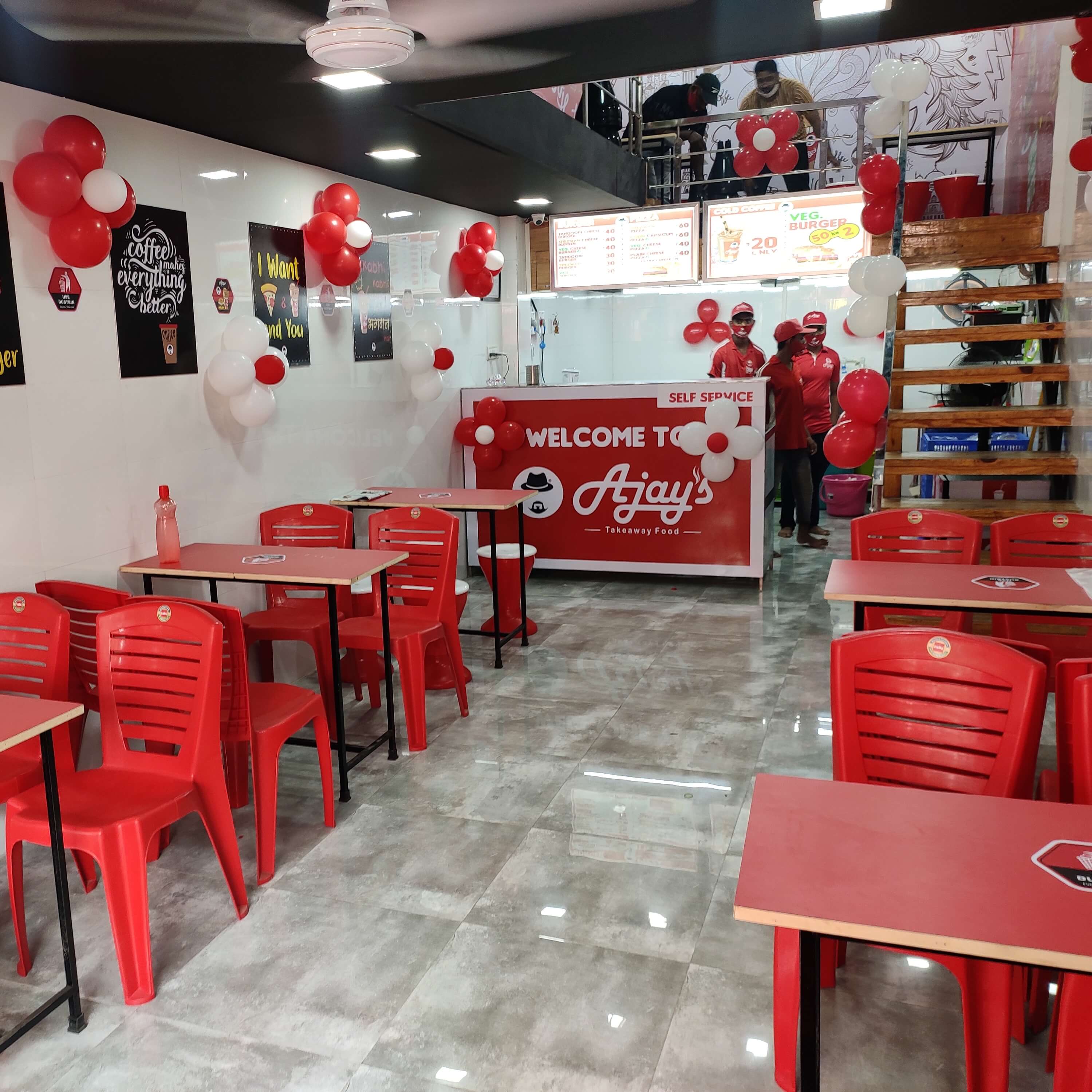 Ambiance of Ajay's fast food shop in Ahmedabad