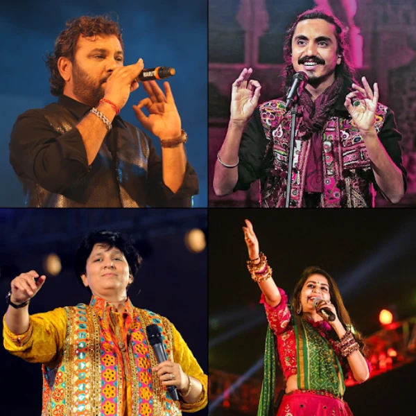 A collage image of Top Gujarati singers