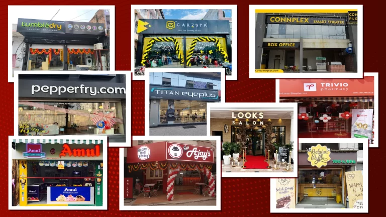 A collage of 10 Most Profitable Franchise Business Opportunities in Ahmedabad.