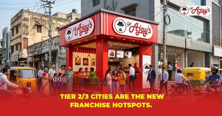 Ajay’s Cafe food franchise in Tier 2/3 cities attracting entrepreneurs with a modern cafe model and strong local demand.