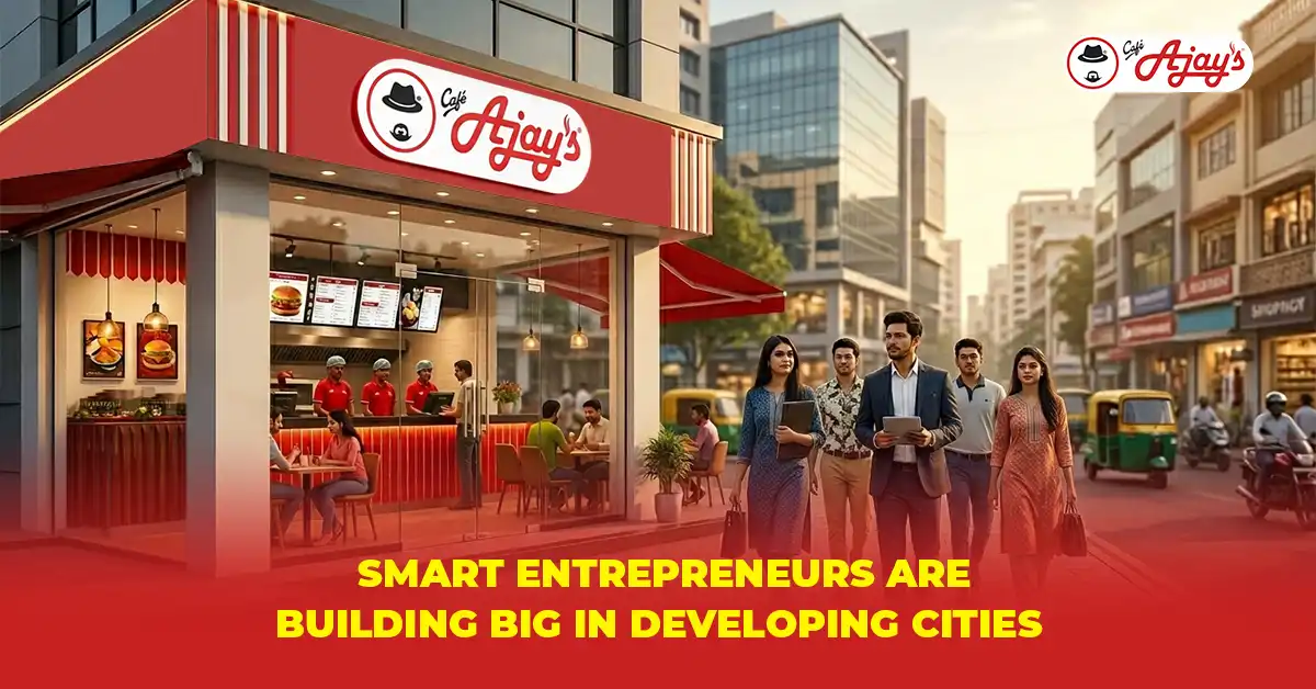 Entrepreneurs exploring Ajay’s Cafe, a growing food franchise in Tier 2/3 cities with strong business and expansion potential.