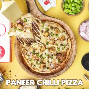 Paneer chilli pizza